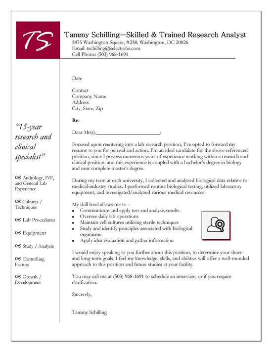 cover letter clinical research example