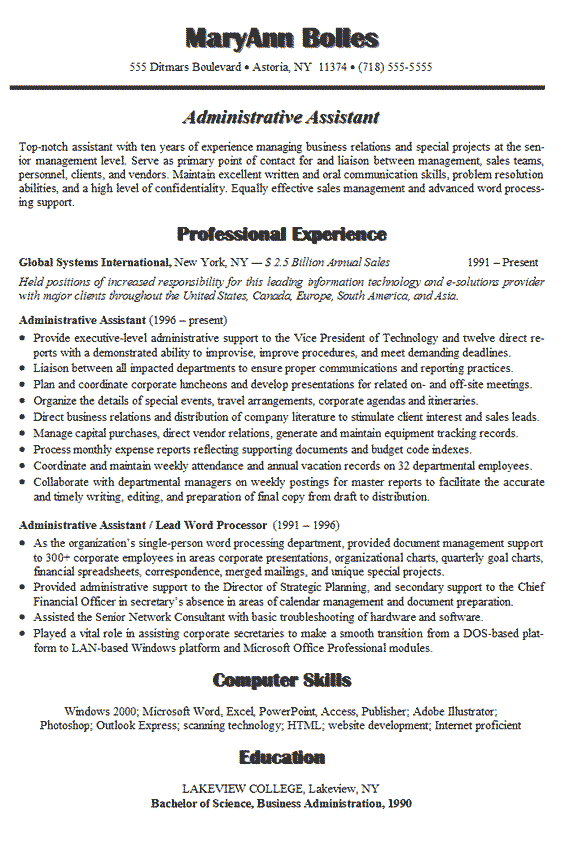 Corporate communication assistant resume