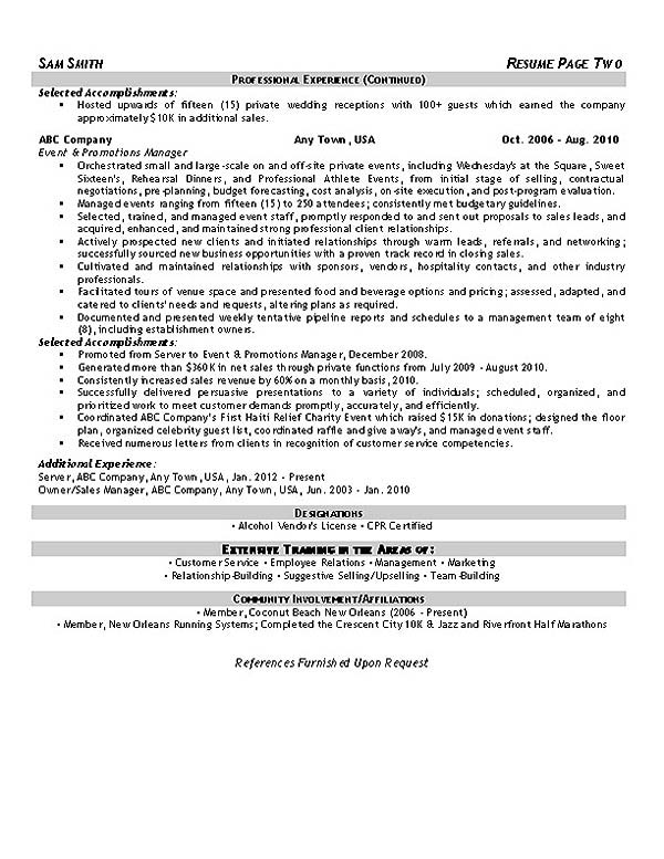 Event promotions cover letter