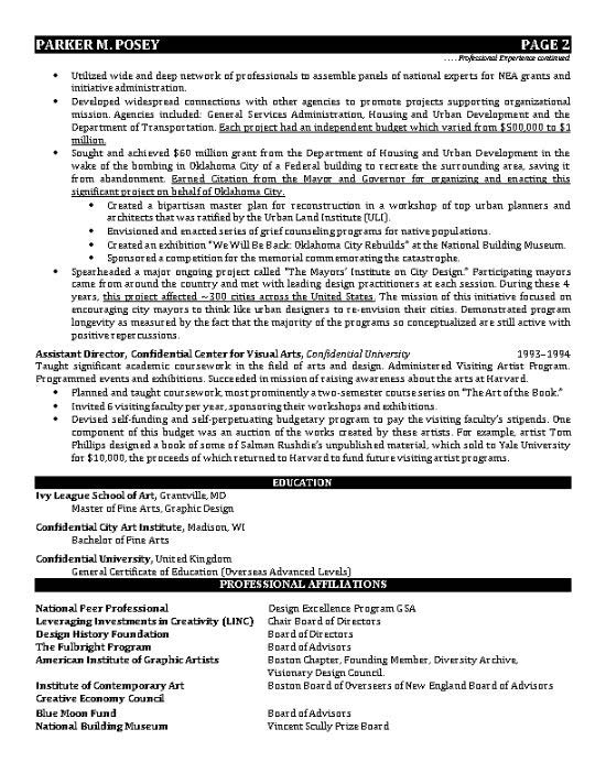 design executive resume