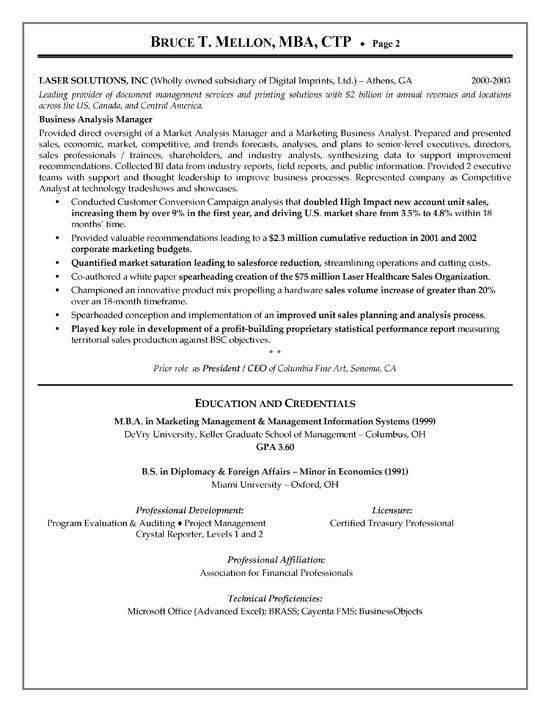 Resume examples for finance