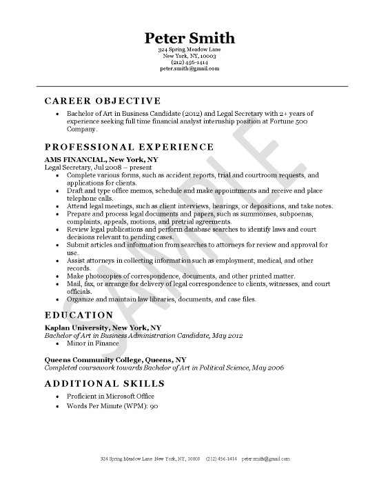 Corporate paralegal resume