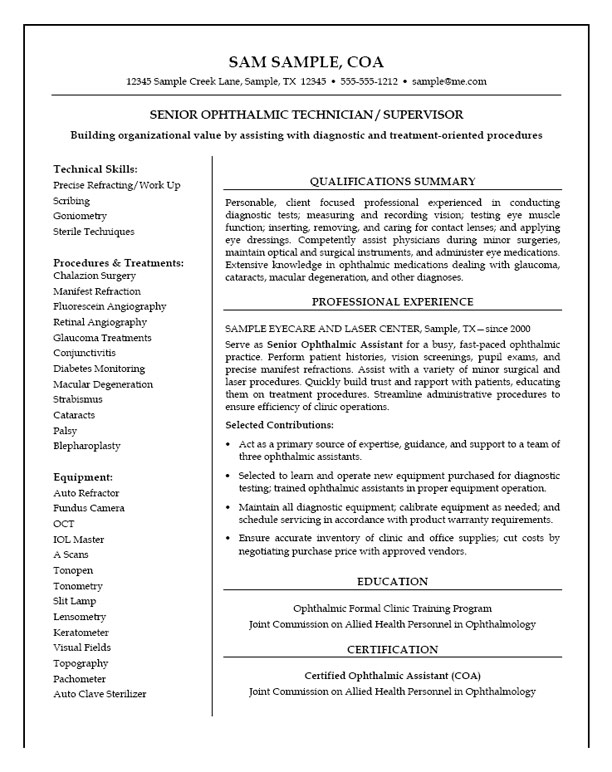 Water treatment technician resume