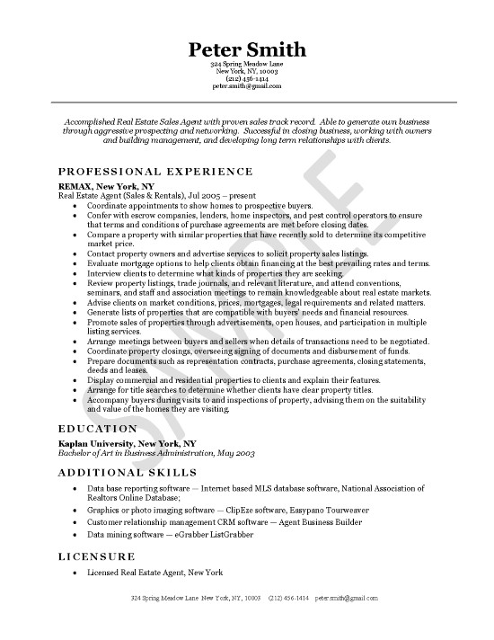 Leasing consultant resume objective sample