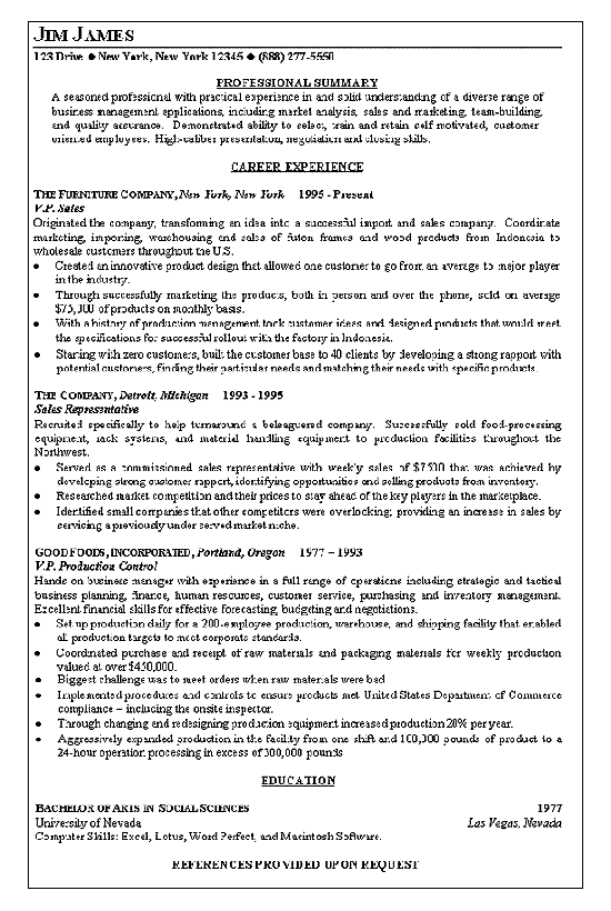 resume example countenance