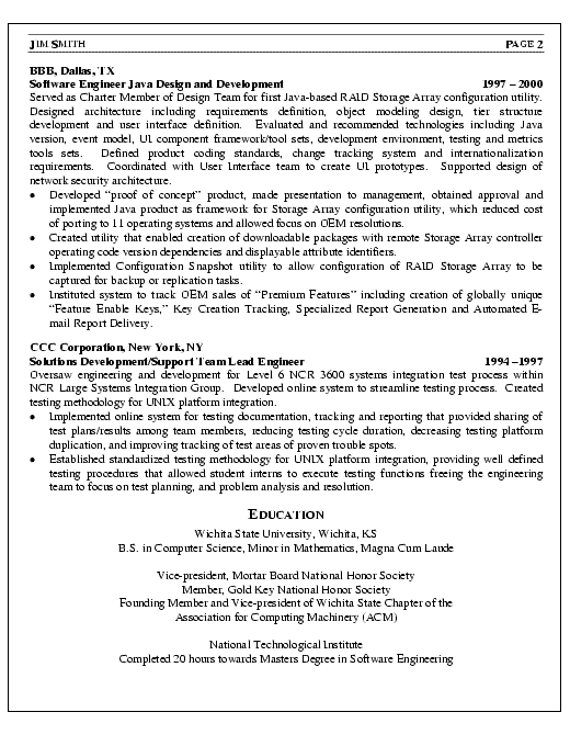 Management information systems entry level resume