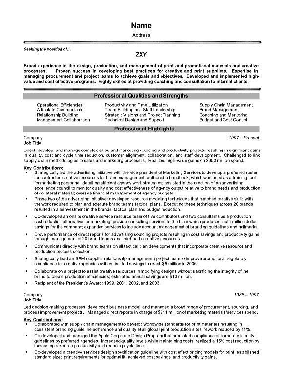 Resume format for experienced project manager