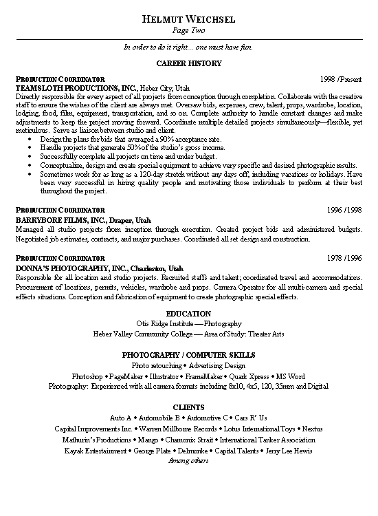 Career coordinator resume sample