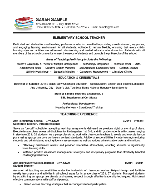 Special needs child care resume