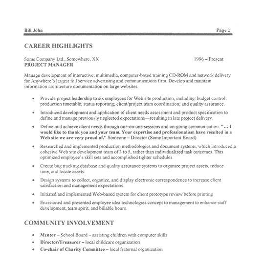 Infrastructure project manager resume sample