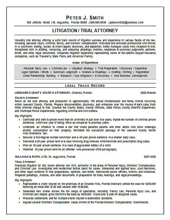 resume writing for paralegals