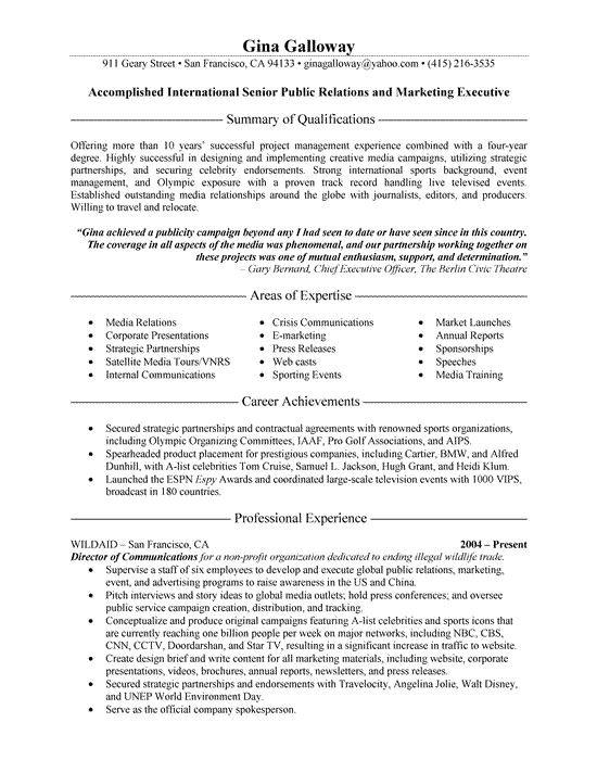 Corporate communication assistant resume