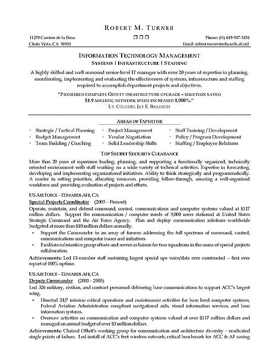 Computer and information systems managers resume