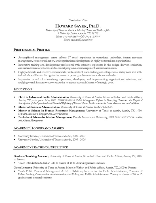 professional phd resume