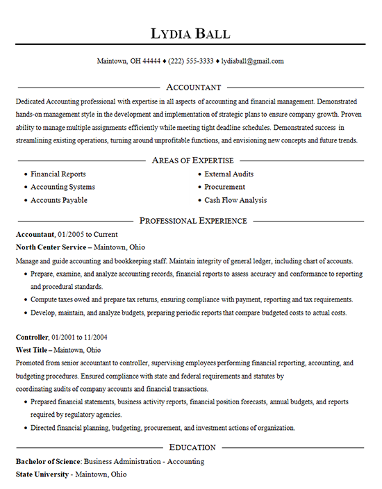 accountant resume template